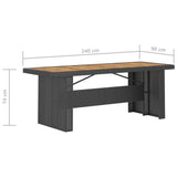 11 Piece Garden Dining Set with Cushions Black Poly Rattan 3095273