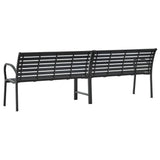 Twin Garden Bench Black 231 cm Steel and WPC 366538