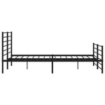 Metal Bed Frame without Mattress with Footboard Black 200x200cm 352344