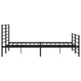 Metal Bed Frame without Mattress with Footboard Black 200x200cm 352344