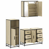 3 Piece Bathroom Furniture Set Sonoma Oak Engineered Wood 3300961