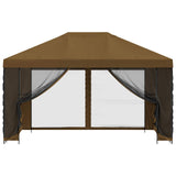 Garden Gazebo with Sidewalls 4 x 3 m Taupe Polyester and Steel 900390