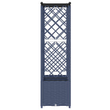 Raised Bed with Trellis and Roof Grey 162.5 x 40 x 138 cm PP 42032567