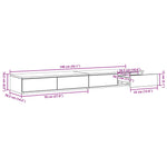 ZNTS Bed Drawers in Concrete Grey, 140x36.5x16.5 cm, Made of Engineered Wood 866950