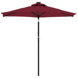 Garden Parasol with LEDs and Steel Pole Bordeaux Red 225x225x212cm 4005070
