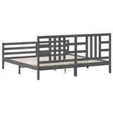 Bed Frame without Mattress Grey 200x200 cm Solid Wood 3193943