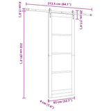 Sliding Door ORKDAL White 83 x 232 cm Solid Pine Wood 3445608