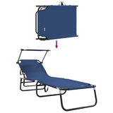 Folding Sun Lounger Folding Blue 190 x 57 x 81 cm Oxford 42003128