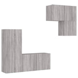 4 Piece TV Wall Units Grey Sonoma Engineered Wood 3216433