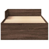 Bed Frame without Mattress Brown Oak 100x200 cm Engineered Wood 849578