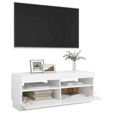 ZNTS TV Cabinet with LED Lights White 100x35x40 cm 804454