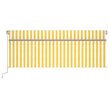 Manual Retractable Awning with Blind&LED 4x3m Yellow&White 3069423