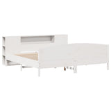 Bookcase Bed without Mattress White 200x200cm Solid Wood Pine 3323054
