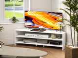 Corner TV Stand with 2 Open Shelves for 47 Inch TV - White T3398P377853