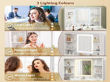 Elegant Dressing Table, with LED Mirror - White T3398P378101