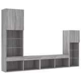 4 Piece TV Wall Units with LED Grey Sonoma Engineered Wood 3216652
