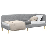 Corner Bed Frame with Headboard Light Grey 80 x 200 cm Fabric 42016553
