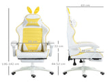 Racing Gaming Chair, Reclining PU Leather Computer Chair with Removable Rabbit Ears, Footrest, T3398P329918