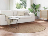 Area Rugs Round Moire AGIRA Natural 120 CM Polyester 42022544