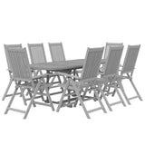 Garden Dining Set Grey Solid Acacia wood with grey wash finish 3079650