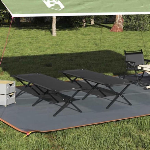 Folding Camping Bed Folding Manual Black Oxford fabric 42003181