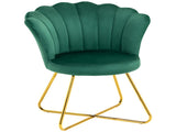 Velvet-Feel Lotus Petal Accent Chair - Green T3398P329865