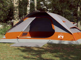 Camping Tent Dome 4-Person Grey and Orange Waterproof 94779
