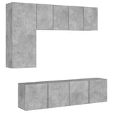 5 Piece TV Wall Units Concrete Grey Engineered Wood 3216467