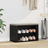 Shoe Rack with Shelf Black oak 75 x 35 x 45 cm Engineered wood 881017