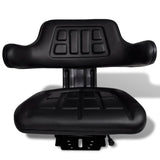 ZNTS Tractor Seat with Backrest Black 210202