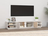TV Cabinet White 156x40x40 cm Solid Wood Pine 814455