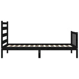 Bed Frame without Mattress Black Small Single Solid Wood Pine 3192000