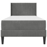 Bed Frame with Mattress Dark Grey 90 x 190 cm Velvet 3415245