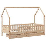 Kids Bed Frame with Drawers without Mattress 80x200 cm Solid Wood 3302035