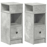 Bedside Cabinets 2 pcs with Drawer Concrete Grey 25x31x66 cm 858621