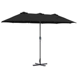 Garden Parasol Black 370 x 197 x 239 cm Polyester and Aluminium 42003371