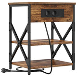 Bedside Cabinet with Shelf 2 pcs Smoked Oak 41 x 31 x 51 cm 859520
