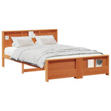 Bed Frame with Headboard Wax Brown 160 x 200 cm Engineered Wood 3394221