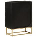 Chest of Drawers Black 55x30x76 cm Solid Wood Mango and Iron 372025