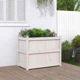 Garden Planter White 90x50x70 cm Solid Wood Pine 837470