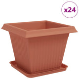 Plant Pots 24 pcs Brick Red 38 x 38 x 30 cm Plastic 3403309