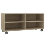 TV Cabinet with Castors Sonoma Oak 90x35x35 cm Engineered Wood 800183