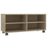 TV Cabinet with Castors Sonoma Oak 90x35x35 cm Engineered Wood 800183