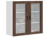Wall Glass Cabinet PORTO Brown Oak 80 x 31 x 100 cm 885512