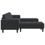 Sofa Set 3 pcs Black Velvet 3335127