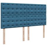 Box Spring Bed with Mattress Blue 200x200 cm Velvet 3291018