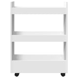 ZNTS Narrow Storage Trolley 3 Tier White Engineered Wood 855250