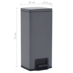 ZNTS Dustbin with Pedal Anti-fingerprint 30L Grey Stainless Steel 149572