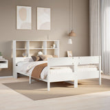 Bookcase Bed without Mattress White 140x190cm Solid Wood Pine 3323000