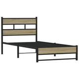 Metal Bed Frame without Mattress Sonoma Oak 90x200 cm 4017265